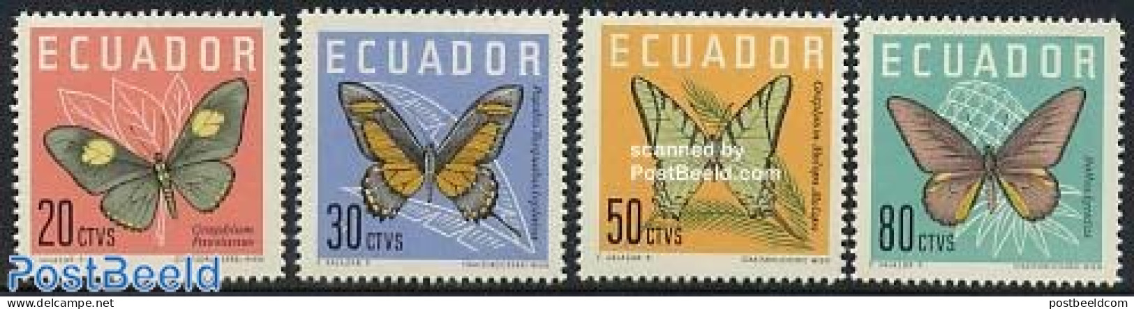 Ecuador 1961 Butterflies 4v, Mint NH, Nature - Butterflies - Ecuador