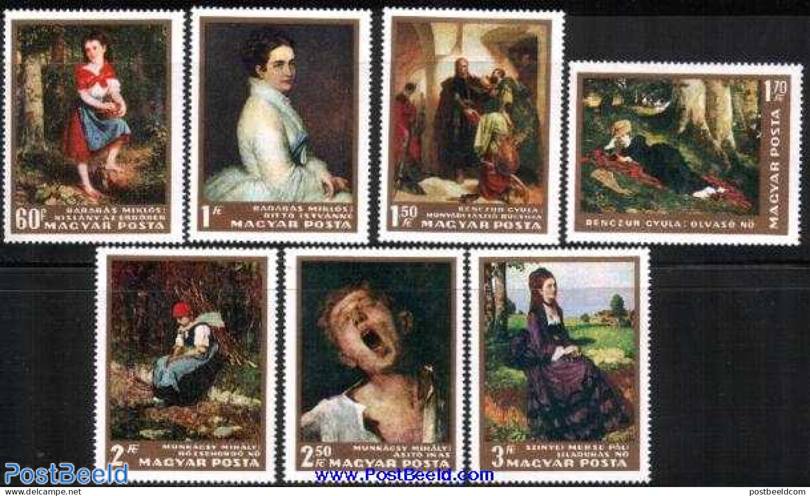 Hungary 1966 Paintings 7v, Mint NH, Art - Paintings - Unused Stamps