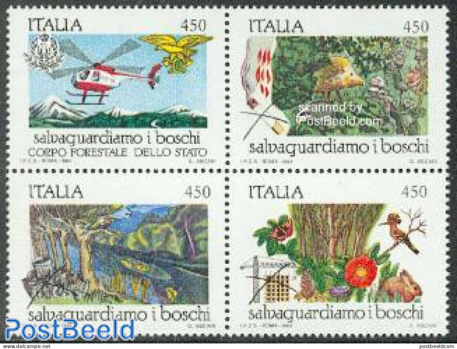 Italy 1984 Nature Conservation 4v [+], Mint NH, Nature - Transport - Birds - Environment - Fire Fighters & Prevention .. - Autres & Non Classés