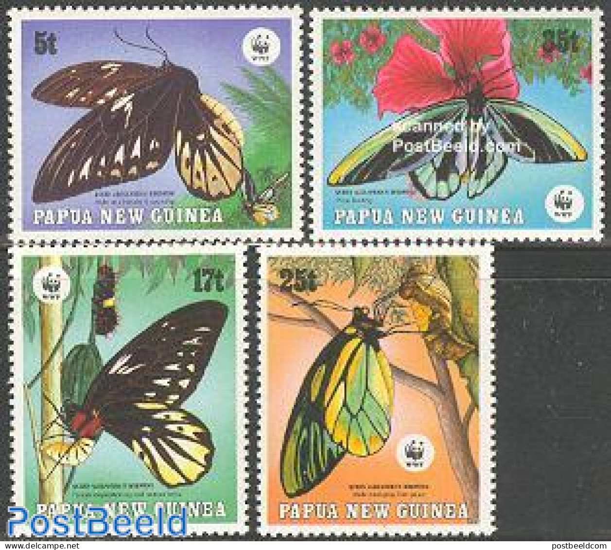 Papua New Guinea 1988 WWF, Moth 4v, Mint NH, Nature - Butterflies - World Wildlife Fund (WWF) - Papua Nuova Guinea