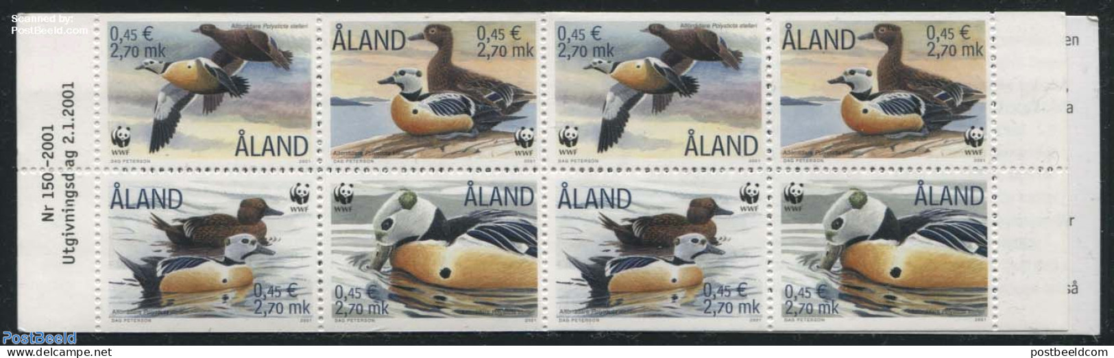 Aland 2001 WWF, Ducks Booklet, Mint NH, Nature - World Wildlife Fund (WWF) - Stamp Booklets - Non Classés