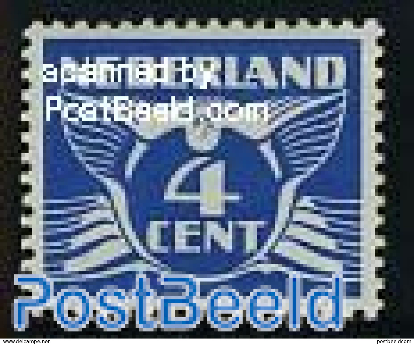 Netherlands 1924 4c Blue, Without WM, Stamp Out Of Set, Mint NH - Ongebruikt