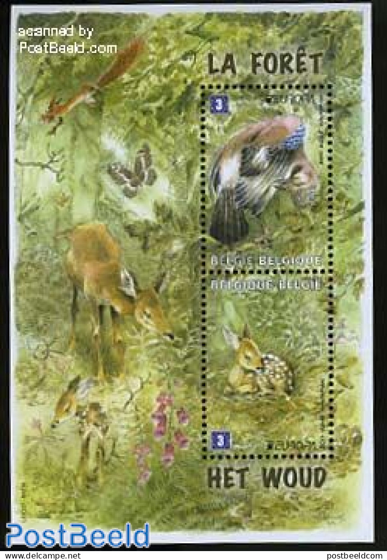 Belgium 2011 Europa, Forests S/s, Mint NH, History - Nature - Europa (cept) - Animals (others & Mixed) - Birds - Deer .. - Ongebruikt