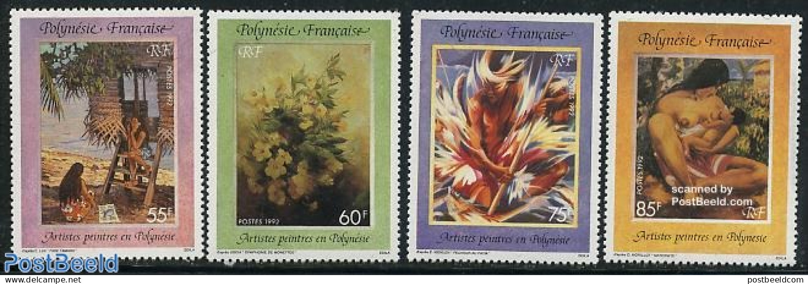 French Polynesia 1992 Paintings 4v, Mint NH, Art - Modern Art (1850-present) - Paintings - Neufs