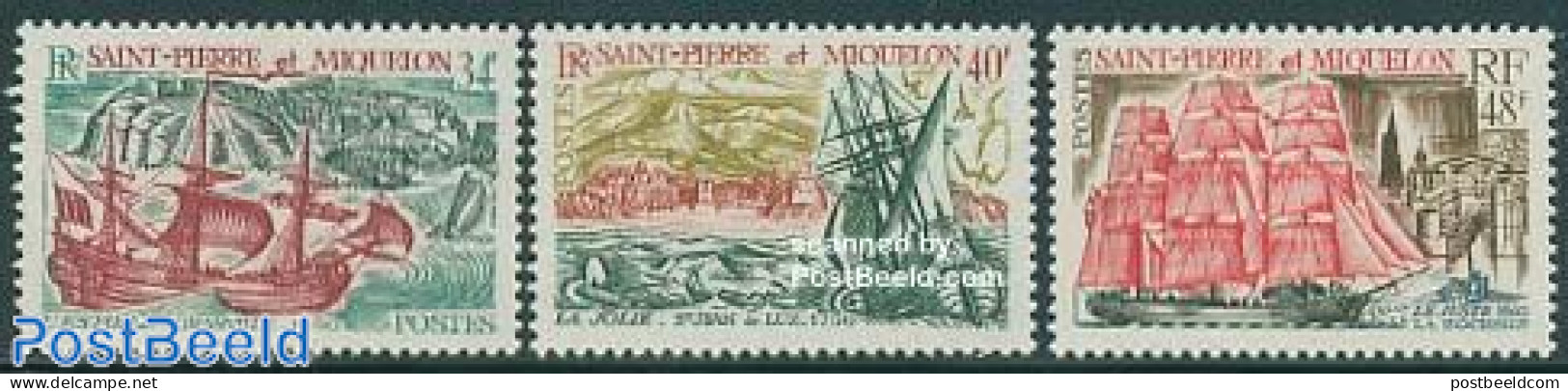 Saint Pierre And Miquelon 1969 Ships 3v, Mint NH, Transport - Ships And Boats - Schiffe
