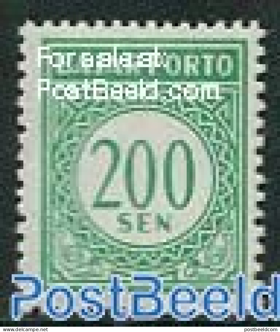 Indonesia 1969 Postage Due 200 Sen, Green, Mint NH - Indonésie