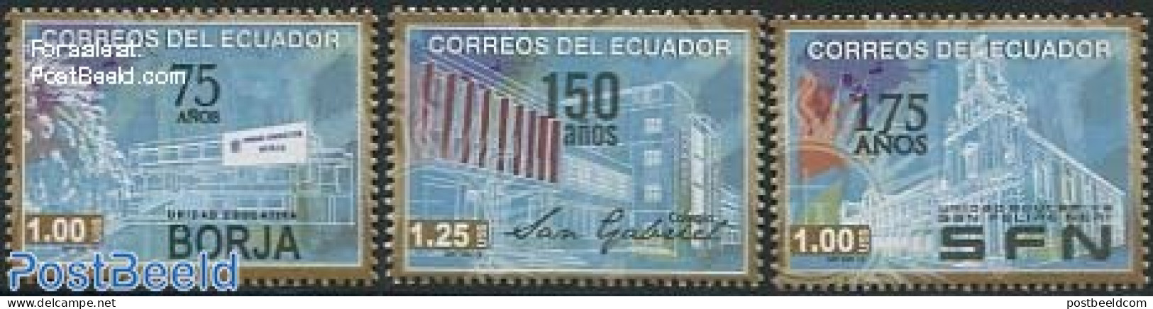 Ecuador 2012 Universities 3v, Mint NH, Science - Education - Equateur