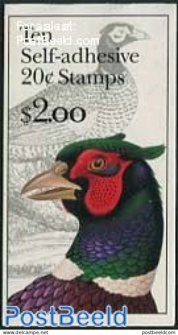 United States Of America 1998 Pheasant Booklet S-a, Mint NH, Nature - Birds - Stamp Booklets - Unused Stamps