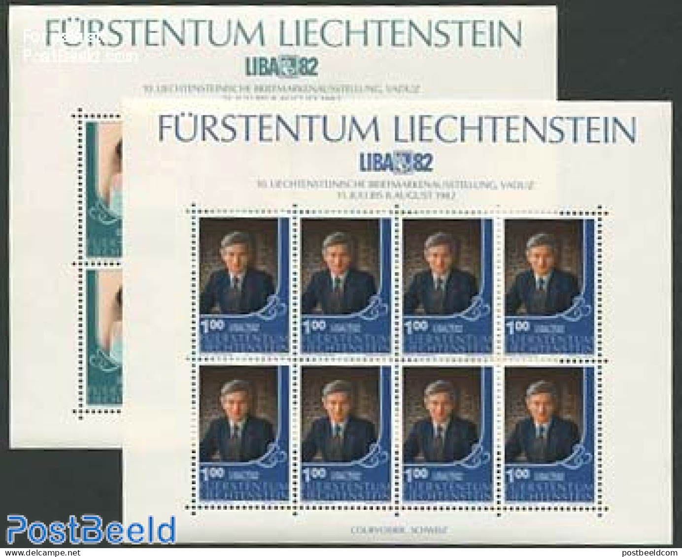 Liechtenstein 1982 LIBA 82 2 M/ss, Mint NH, History - Kings & Queens (Royalty) - Neufs