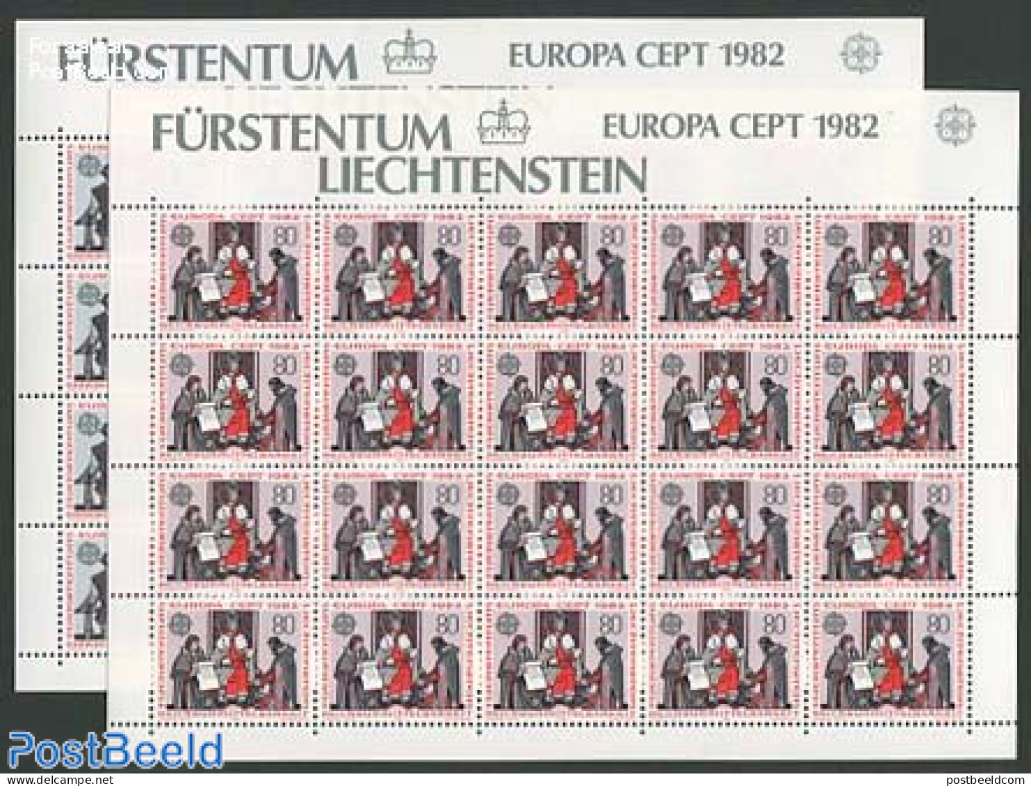 Liechtenstein 1982 Europa 2 M/ss, Mint NH, History - Europa (cept) - History - Nuevos