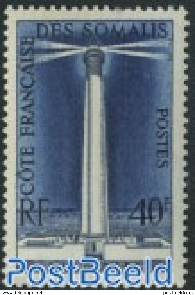 French Somalia 1956 Ras Bir Lighthouse 1v, Mint NH, Various - Lighthouses & Safety At Sea - Phares