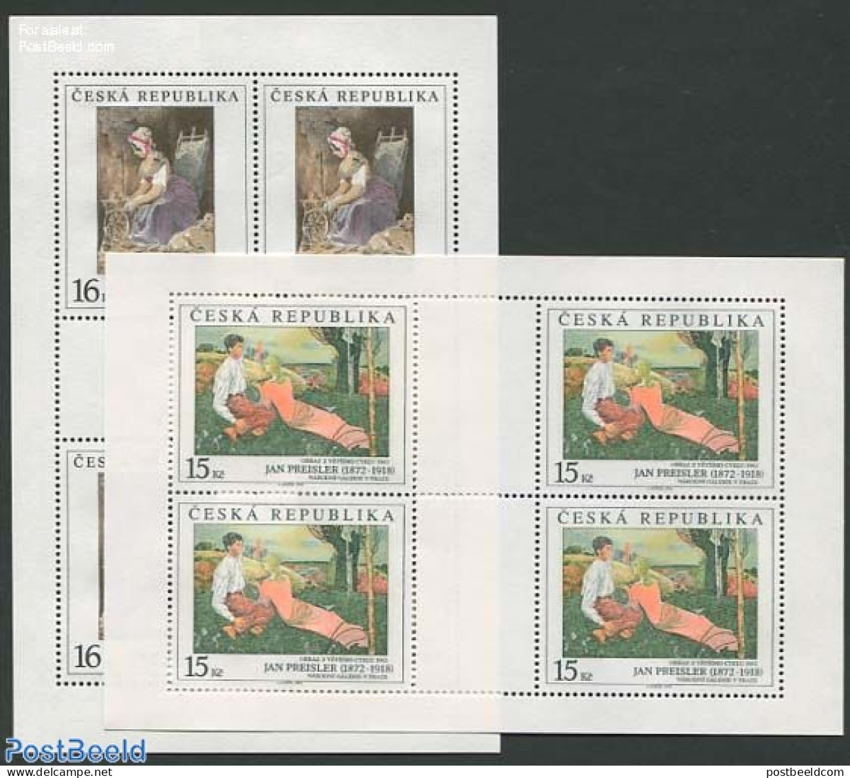 Czech Republic 1998 Paintings 2 M/s, Mint NH, Art - Paintings - Autres & Non Classés