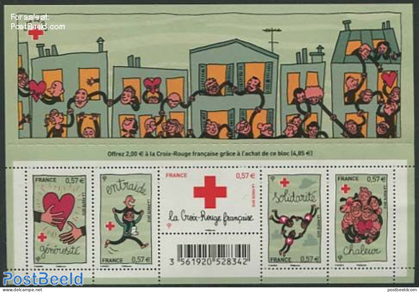 France 2012 Red Cross 5v M/s, Mint NH, Health - Red Cross - Neufs