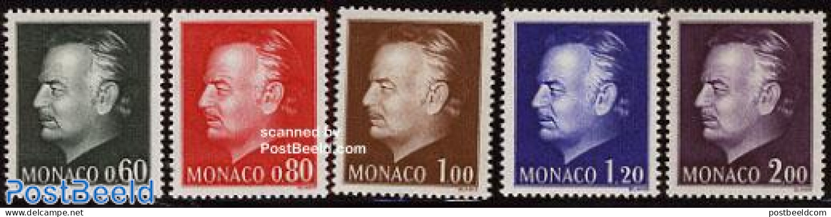 Monaco 1974 Definitives 5v, Mint NH - Neufs