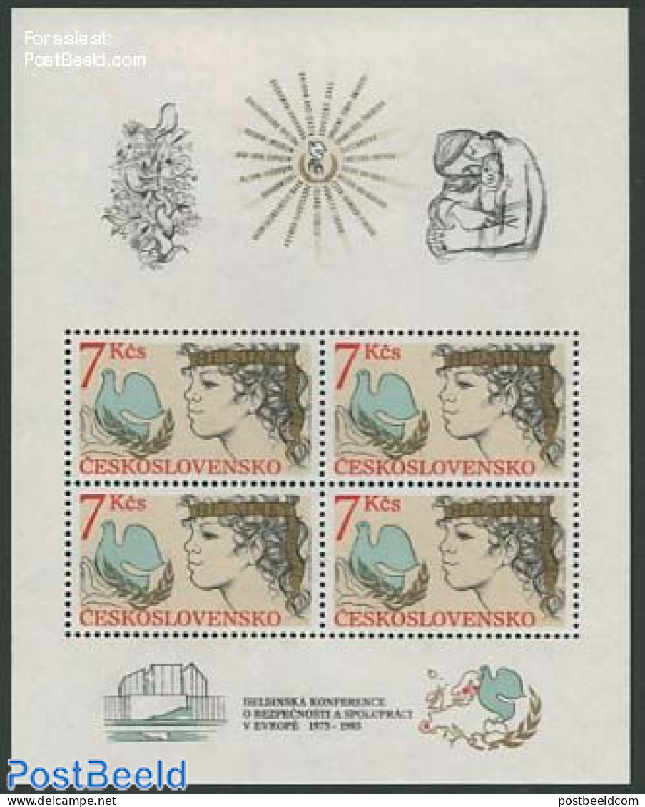 Czechoslovkia 1985 KSZE Conference S/s, Mint NH, History - Europa Hang-on Issues - Flags - Otros & Sin Clasificación