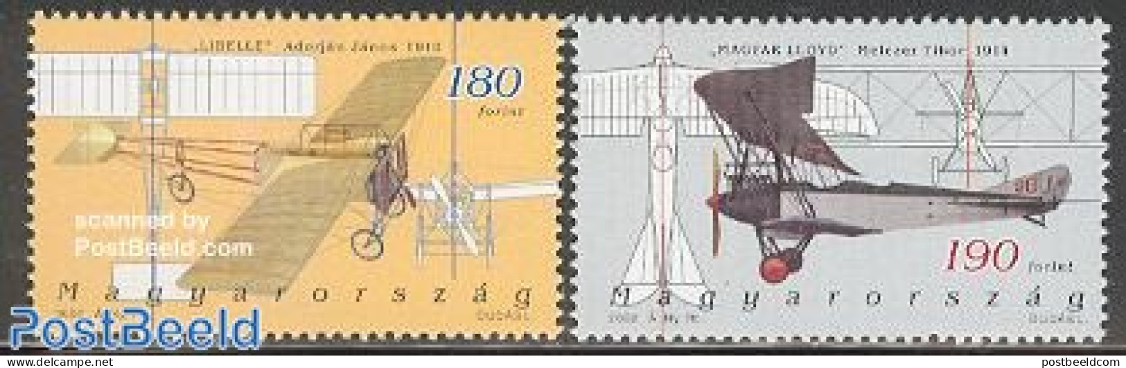 Hungary 2002 Aviation 2v, Mint NH, Transport - Aircraft & Aviation - Neufs