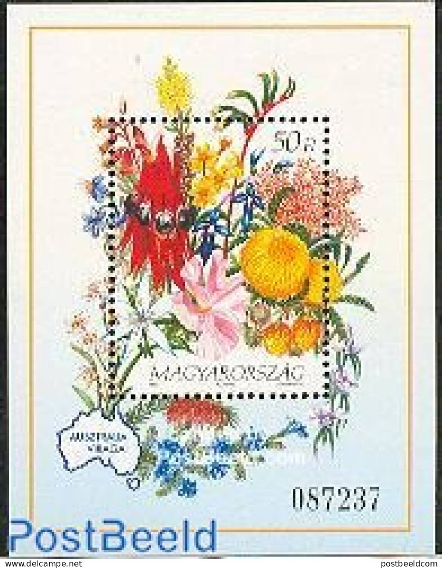 Hungary 1992 Australian Flowers S/s, Mint NH, Nature - Flowers & Plants - Neufs