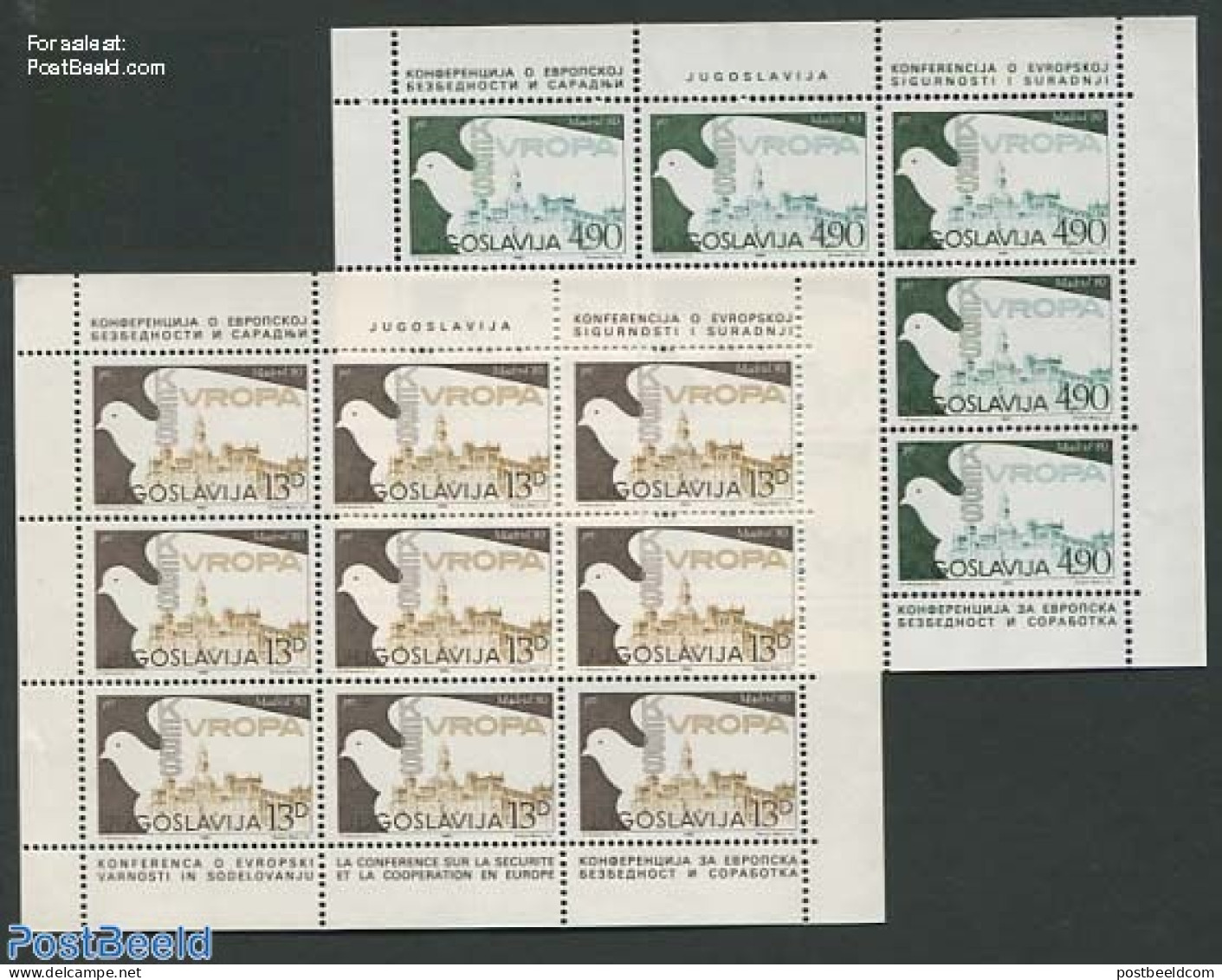 Yugoslavia 1980 KSZE Conference 2 M/ss, Mint NH, History - Europa Hang-on Issues - Ongebruikt