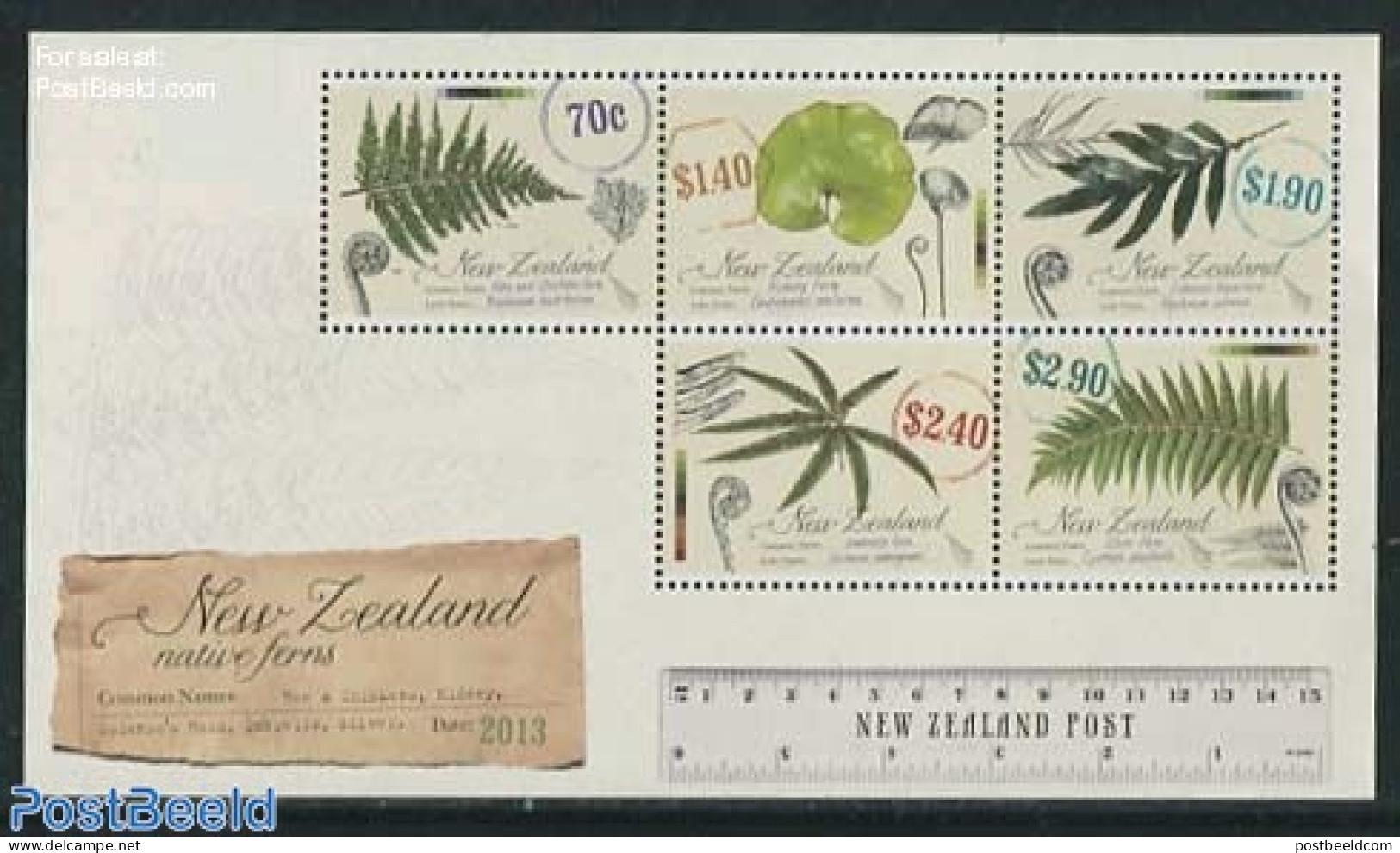 New Zealand 2013 Ferns 5v M/s, Mint NH, Nature - Flowers & Plants - Nuovi