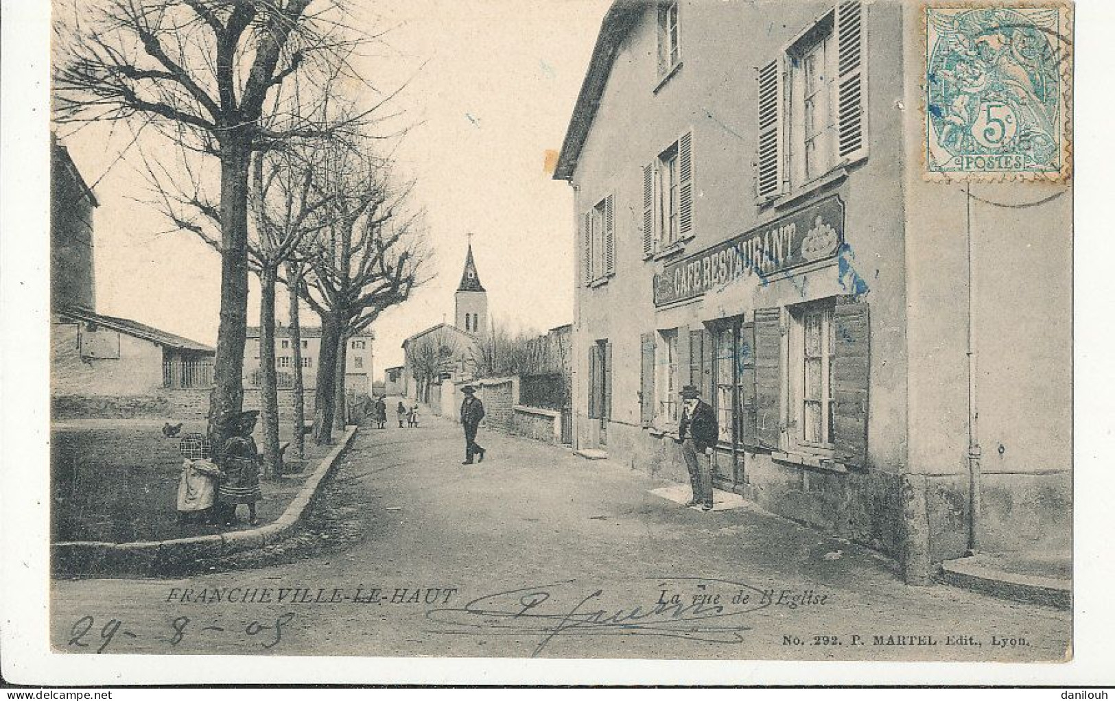 69 // FRANCHEVILLE LE HAUT   La Rue De L'église / Café Restaurant - Autres & Non Classés