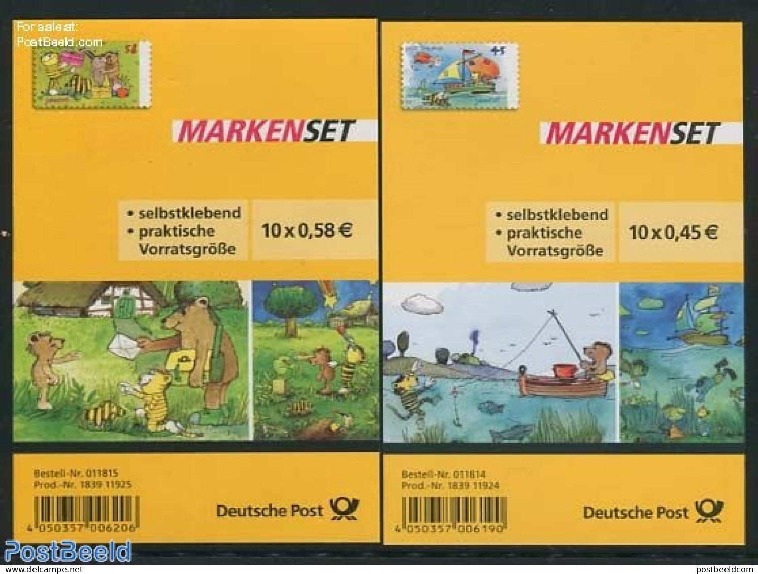 Germany, Federal Republic 2013 Cartoons 2 Foil Booklets, Mint NH, Transport - Stamp Booklets - Ships And Boats - Art -.. - Nuevos