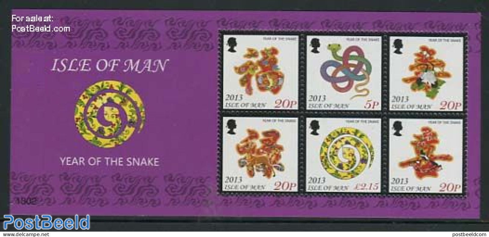 Isle Of Man 2013 Year Of The Snake S/s, Mint NH, Nature - Various - Snakes - New Year - Nouvel An