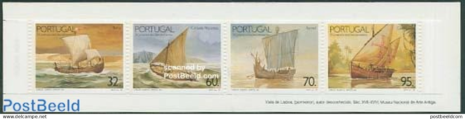 Portugal 1990 Ships 4v In Booklet, Mint NH, History - Transport - Explorers - Stamp Booklets - Ships And Boats - Ongebruikt