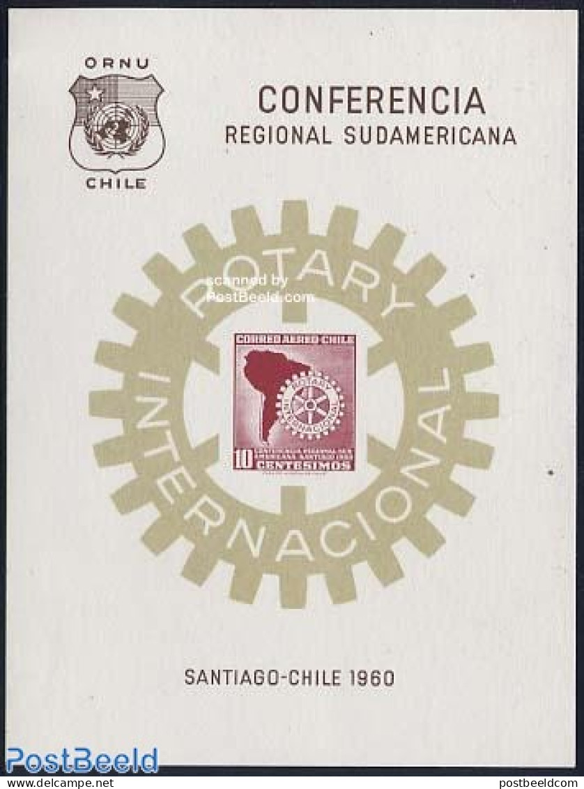 Chile 1960 Rotary Imperforated Sheet, Mint NH, Various - Rotary - Rotary Club