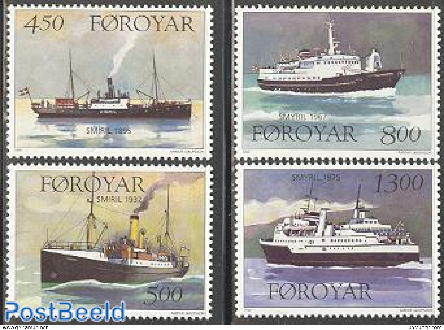 Faroe Islands 1999 Smyril, Ships 4v, Mint NH, Transport - Ships And Boats - Schiffe