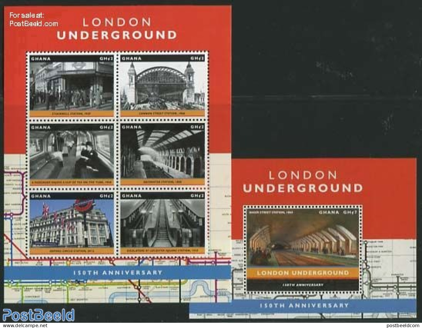 Ghana 2013 London Underground 2 S/s, Mint NH, Transport - Railways - Eisenbahnen