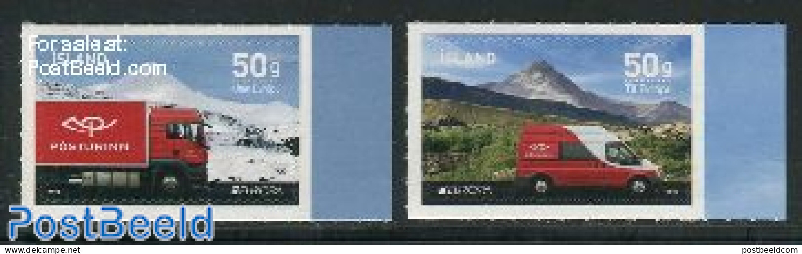 Iceland 2013 Europa, Postal Transport 2v, Mint NH, History - Transport - Europa (cept) - Post - Automobiles - Neufs