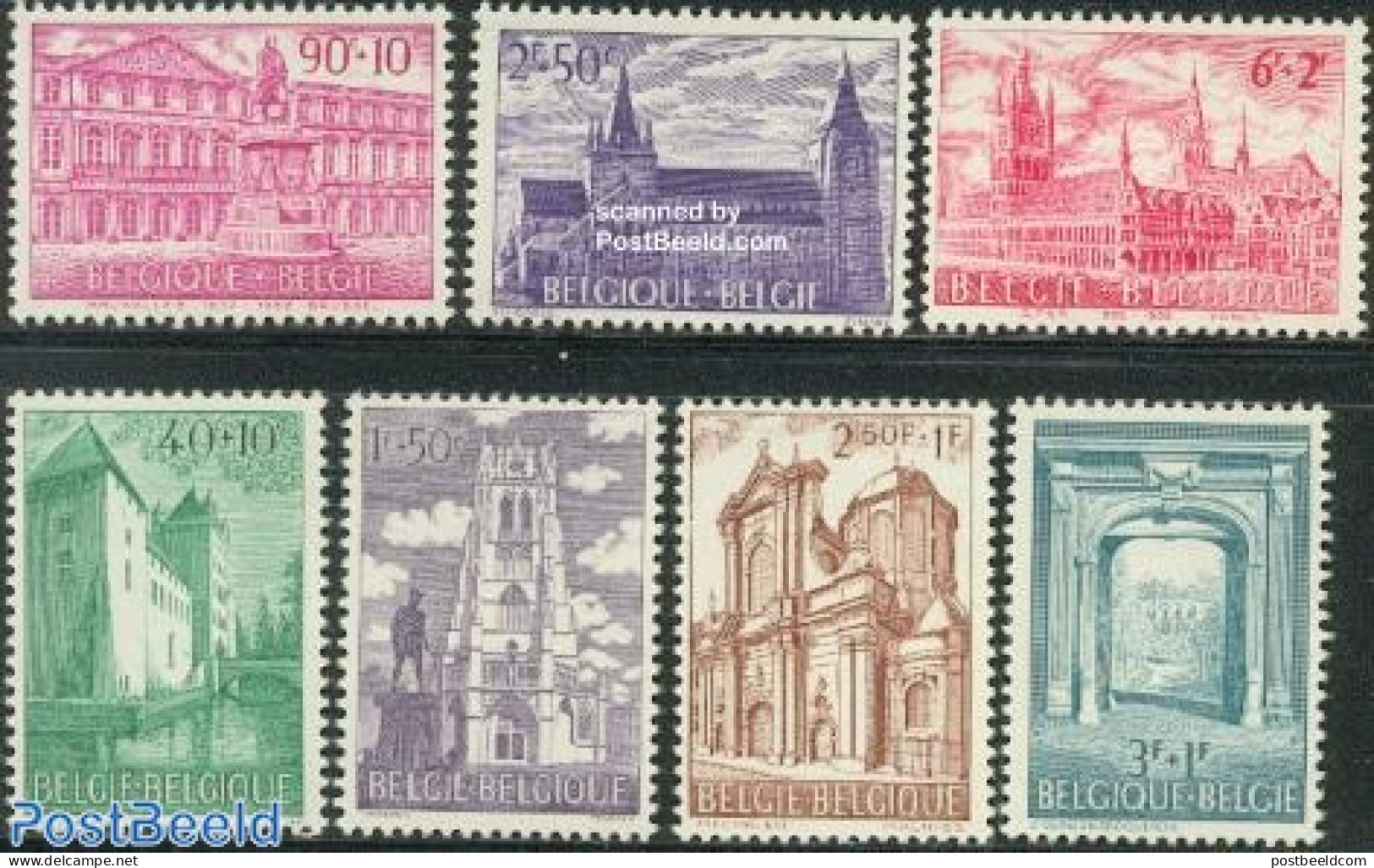 Belgium 1962 Culture 7v, Mint NH, Religion - Churches, Temples, Mosques, Synagogues - Cloisters & Abbeys - Art - Castl.. - Neufs