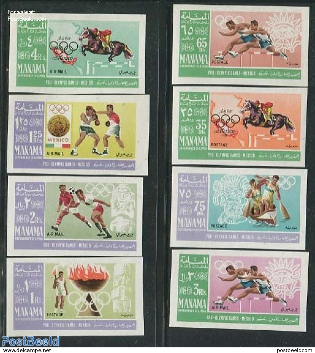 Manama 1967 Preolympic Games 8v, Imperforated, Mint NH, Sport - Olympic Games - Sport (other And Mixed) - Manama