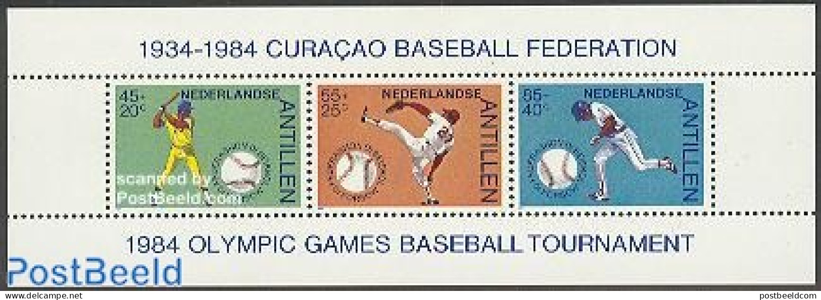 Netherlands Antilles 1984 Baseball S/s, Mint NH, Sport - Baseball - Baseball