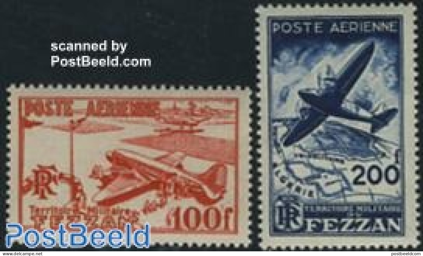 Fezzan 1948 Airmail 2v, Mint NH, Transport - Aircraft & Aviation - Unused Stamps