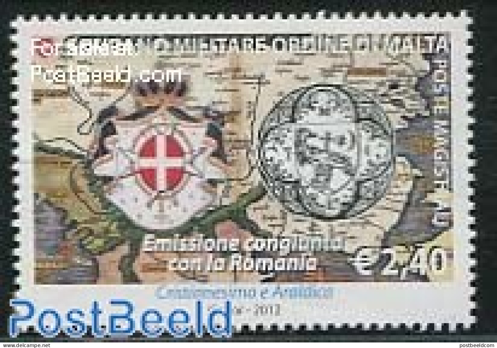 Sovereign Order Of Malta 2012 Christendom & Heraldry 1v, Joint Issue Romania, Mint NH, History - Various - Coat Of Arm.. - Emissions Communes