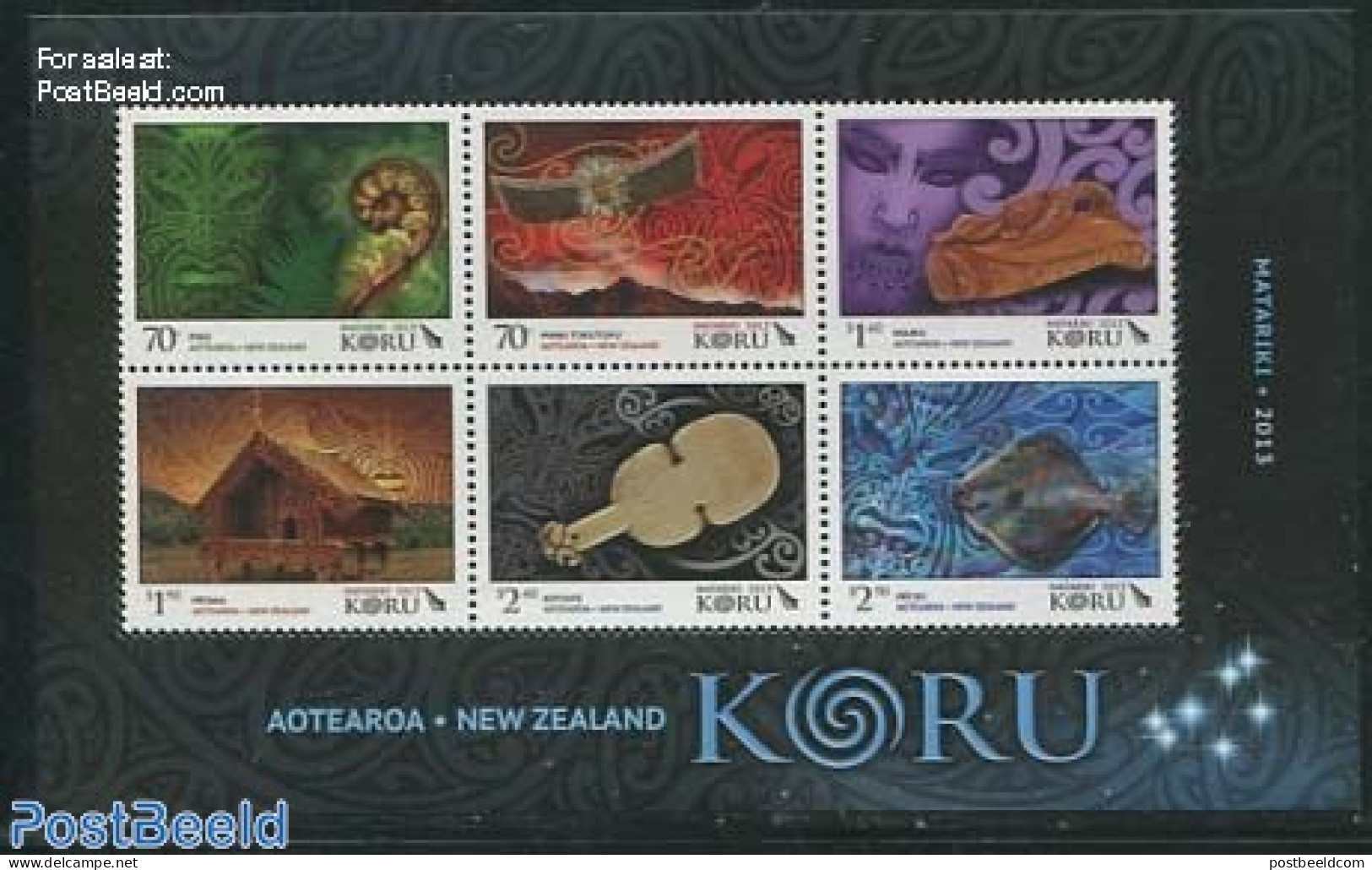 New Zealand 2013 Matariki 6v M/s, Mint NH, Nature - Fish - Art - Art & Antique Objects - Neufs