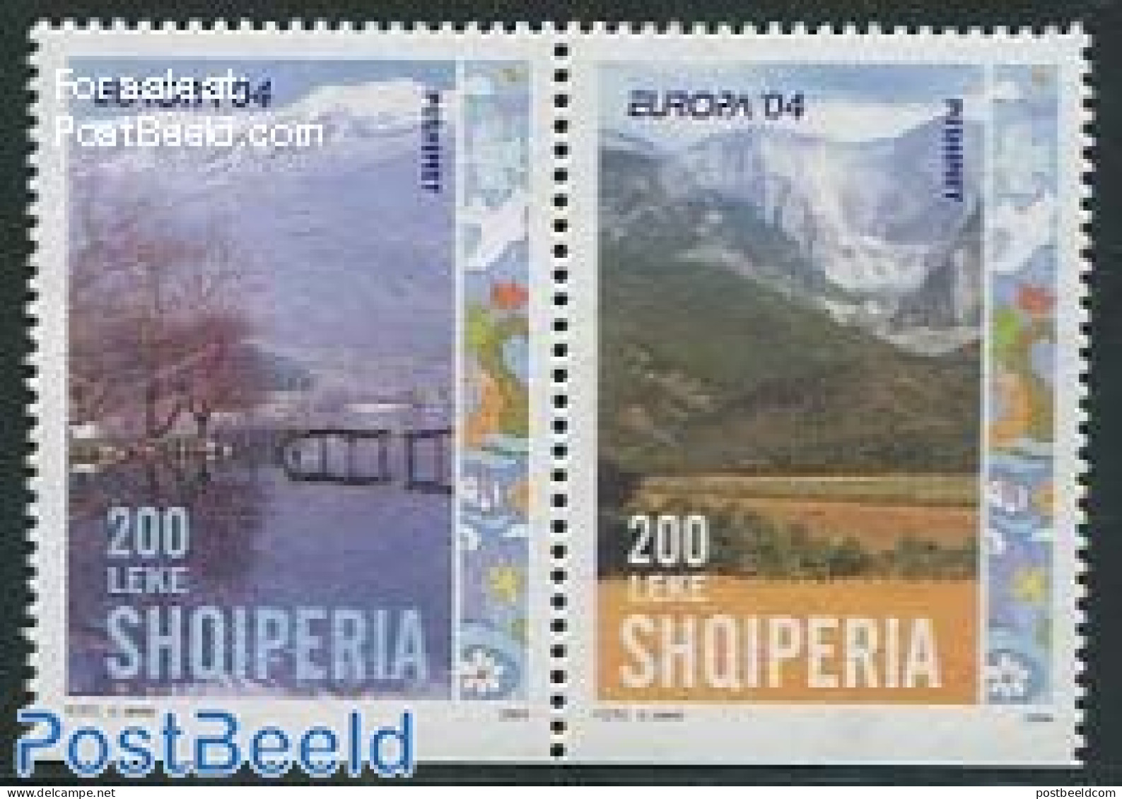 Albania 2004 Europa 2v From Booklet (top Or Bottom Imperforated), Mint NH, History - Sport - Europa (cept) - Mountains.. - Arrampicata