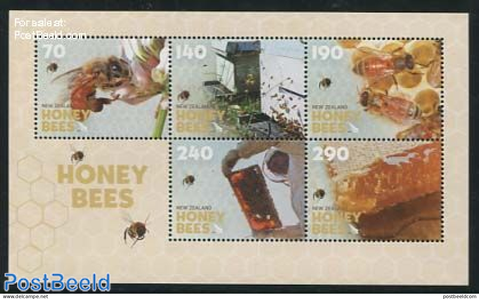 New Zealand 2013 Honey Bees 5v M/s, Mint NH, Nature - Various - Bees - Industry - Neufs