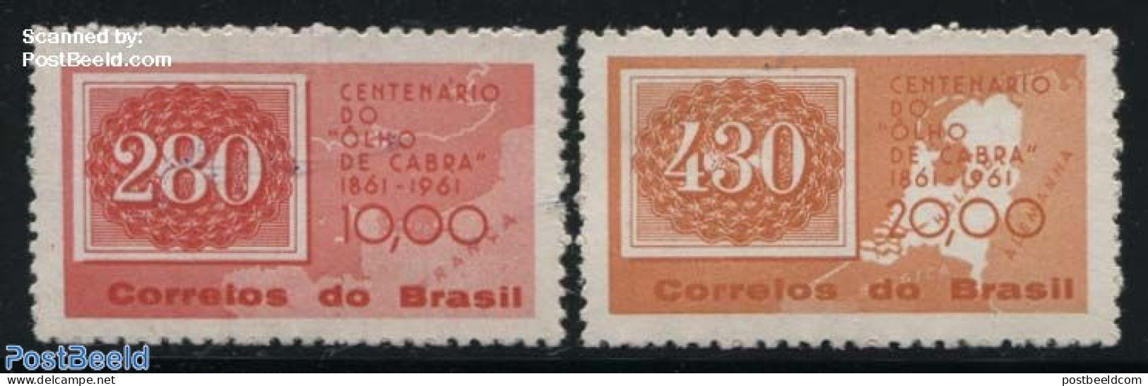 Brazil 1961 Stamp Centenary 2v, Mint NH, History - Various - Netherlands & Dutch - 100 Years Stamps - Stamps On Stamps.. - Ongebruikt