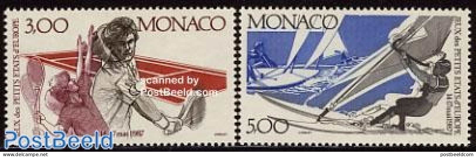Monaco 1987 Small Countries Olympic Games 2v, Mint NH, History - Sport - Europa Hang-on Issues - Sailing - Sport (othe.. - Neufs
