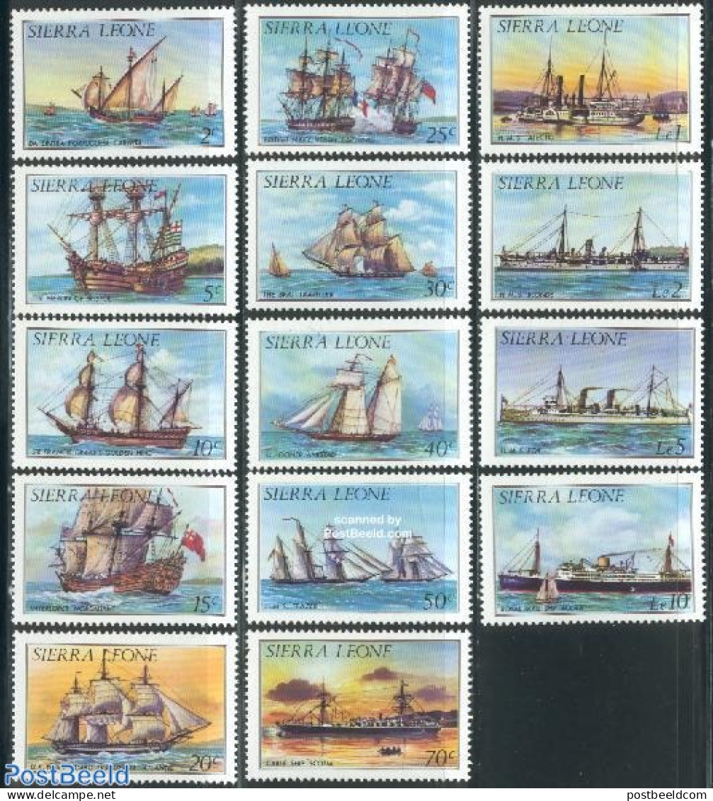 Sierra Leone 1984 Ships 14v (no Year On Stamps), Mint NH, Transport - Ships And Boats - Schiffe