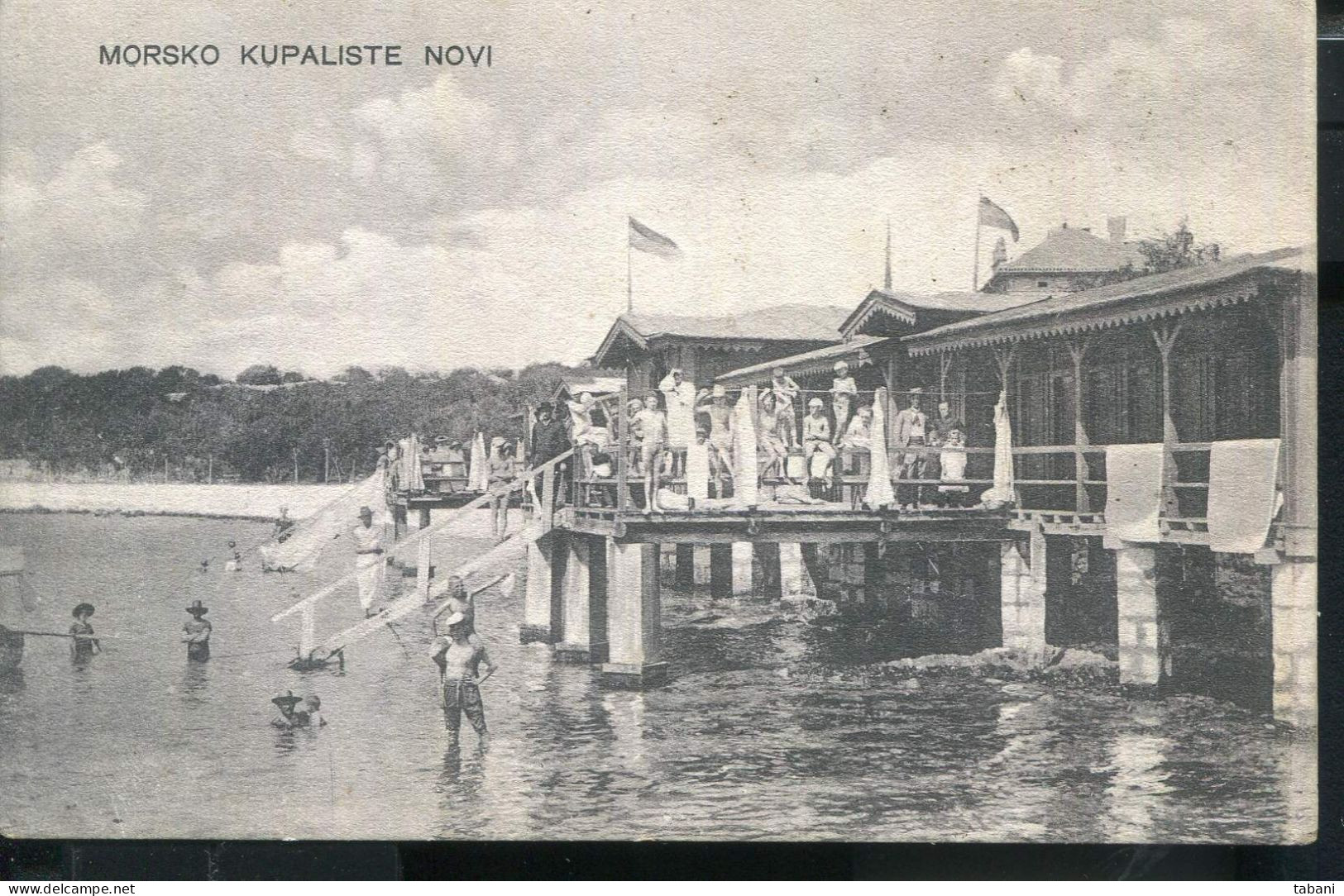 CROATIA MORSKO KUPALISTE NOVI ....1910 VINTAGE POSTCARD... - Croatie