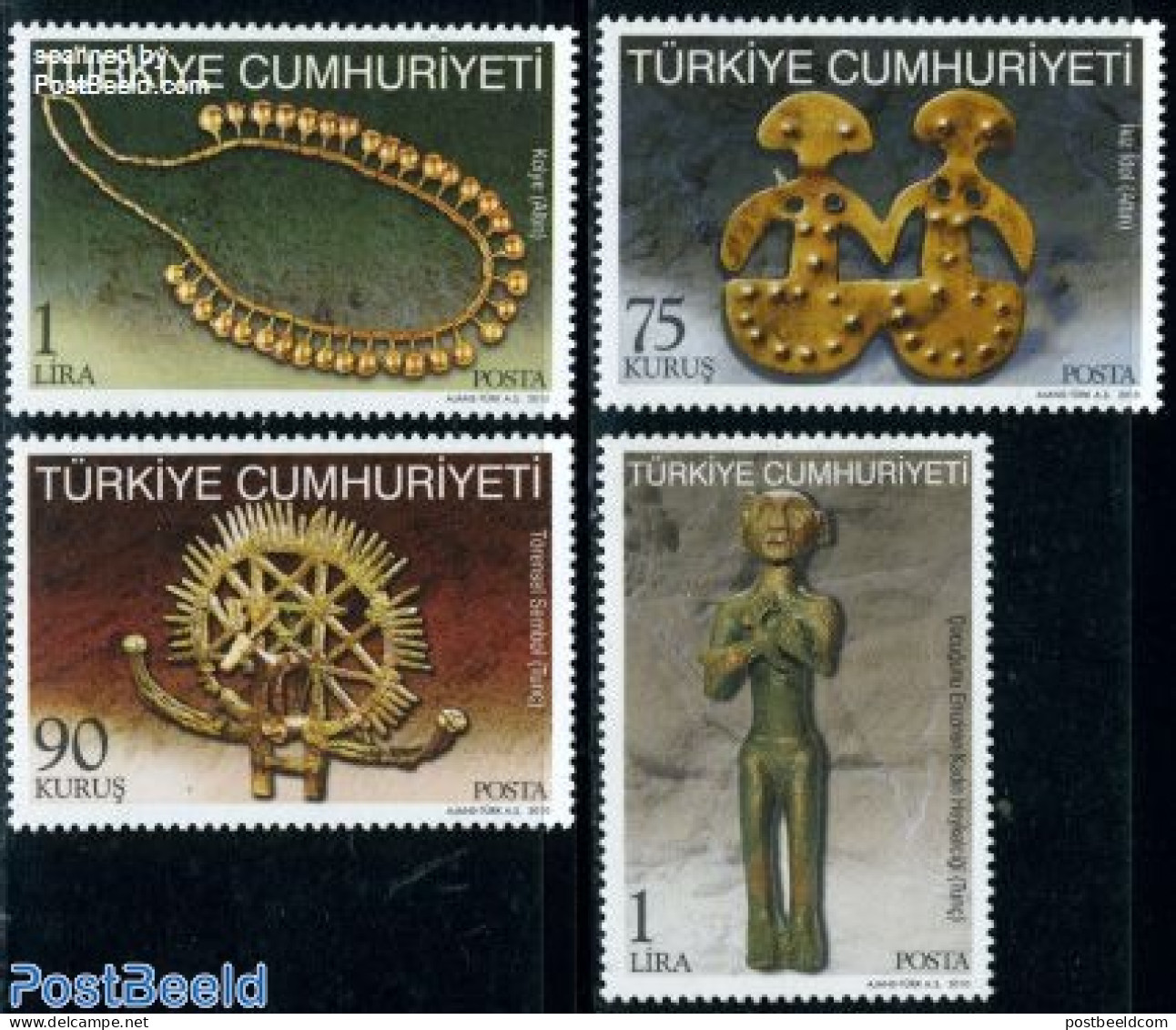Türkiye 2010 Anatolian Culture, Bronze Period 4v, Mint NH, History - Archaeology - Art - Art & Antique Objects - Autres & Non Classés