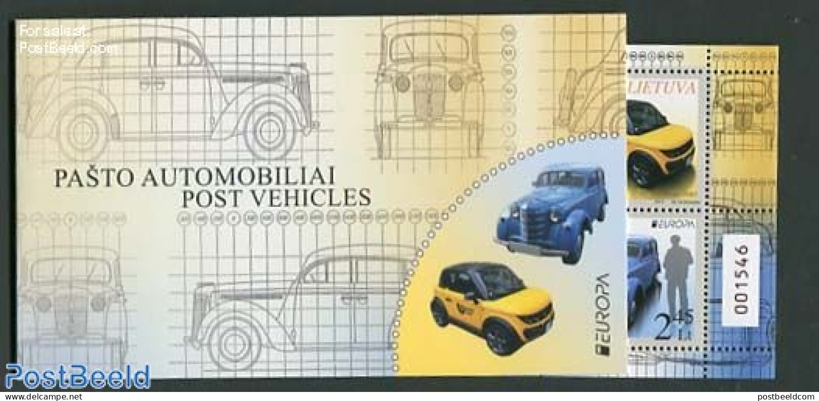 Lithuania 2013 Europa Booklet, Mint NH, History - Transport - Europa (cept) - Post - Automobiles - Poste