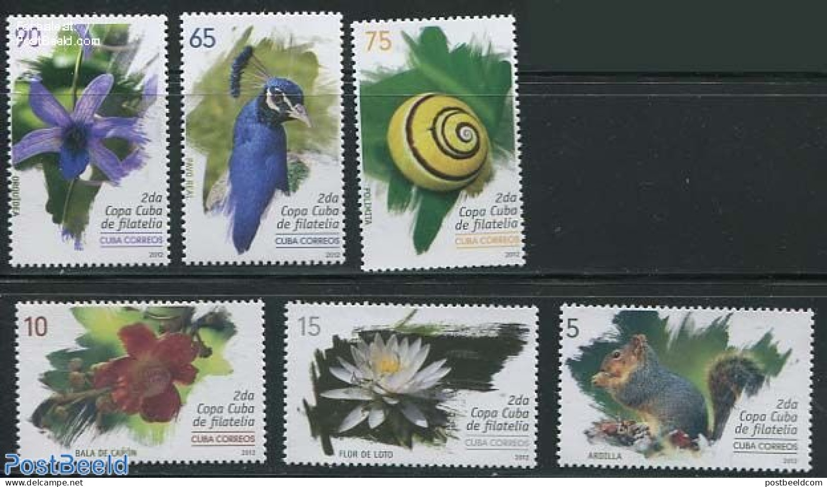 Cuba 2012 Philatelic Cup 6v, Mint NH, Nature - Animals (others & Mixed) - Birds - Flowers & Plants - Philately - Nuovi