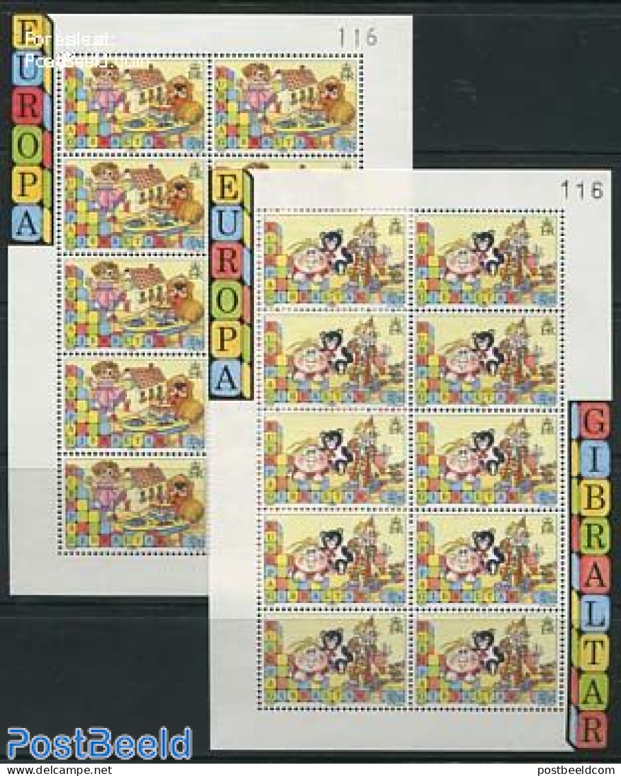 Gibraltar 1989 Europa, Children Games 2 M/ss, Mint NH, History - Transport - Various - Europa (cept) - Ships And Boats.. - Schiffe