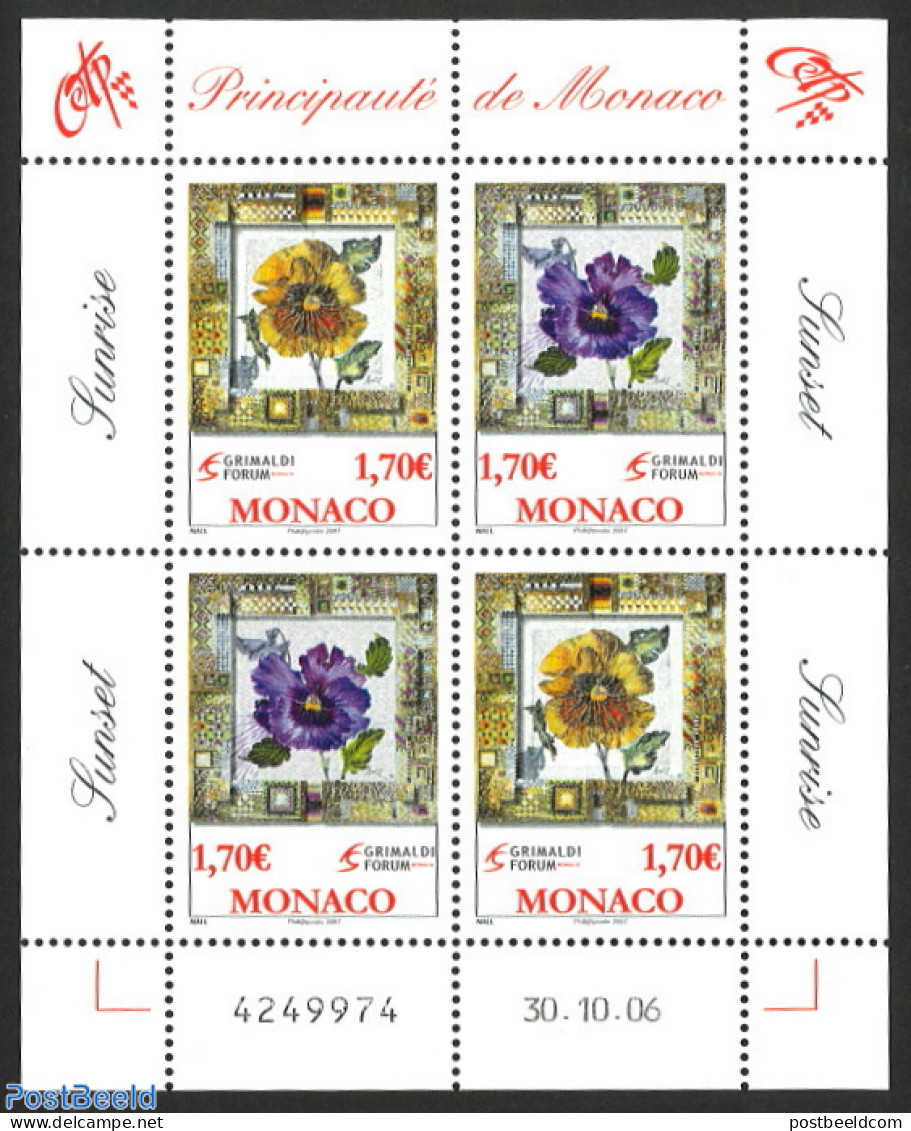 Monaco 2006 Sunrise, Sunset S/s, Mint NH, Nature - Flowers & Plants - Neufs