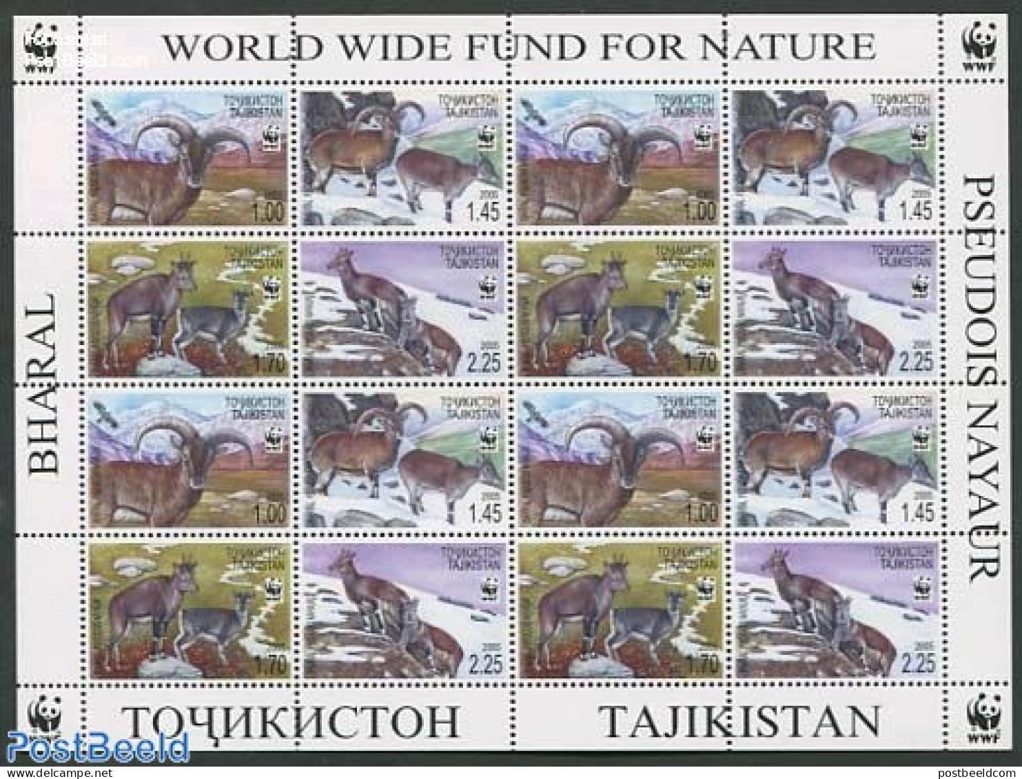 Tajikistan 2005 Mountain Fauna M/s, Mint NH, Nature - Animals (others & Mixed) - World Wildlife Fund (WWF) - Tadjikistan