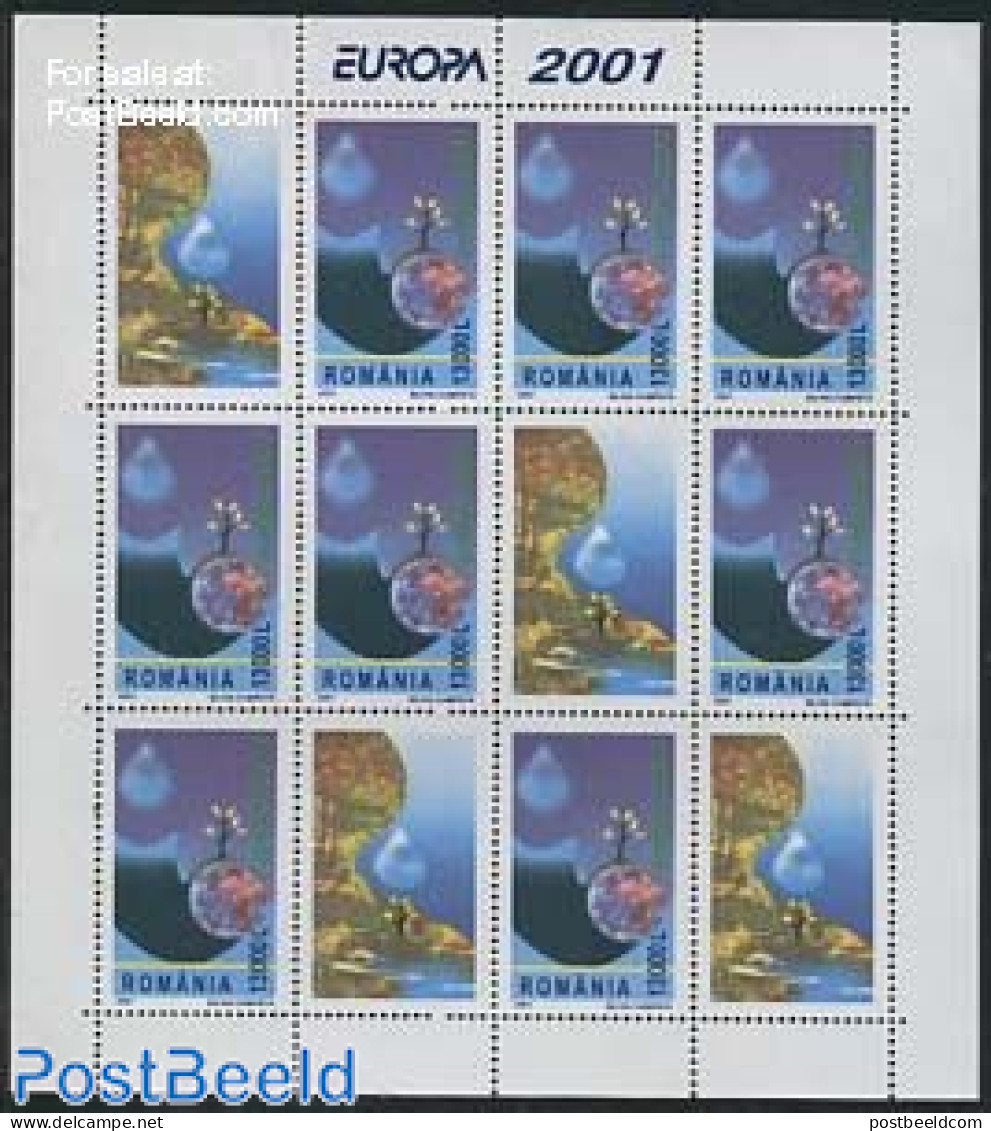 Romania 2001 Europa, Water M/s, Mint NH, History - Nature - Europa (cept) - Water, Dams & Falls - Neufs